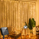 rideau lumineux solaire led blanc chaud moderne 300cm 300leds extérieur noël jardin