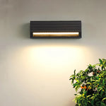 applique murale moderne aluminium noir rayures horizontales lumiere led exterieure