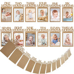 calendrier mural bébé moderne motifs textes imprimés couleurs beige rose jaune minimaliste adhésif