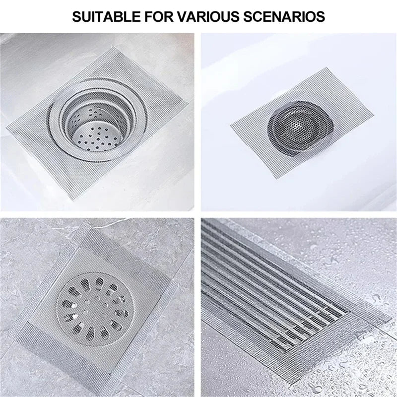 grille drainage adhésive maille fine gris clair moderne salle bain cuisine scie main auto