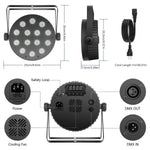 projecteur led 100w rgbw noir télécommande support rotatif scène dj moderne professionnel