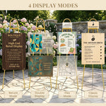 présentoir or métallique réglable élégant moderne panneaux motifs floraux transparent opaque événementsDecoration Mariage Anniversaire
