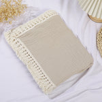 couverture bébé tranché maternité coton bambou motifs solides quatre saisons beige rose jaune orange