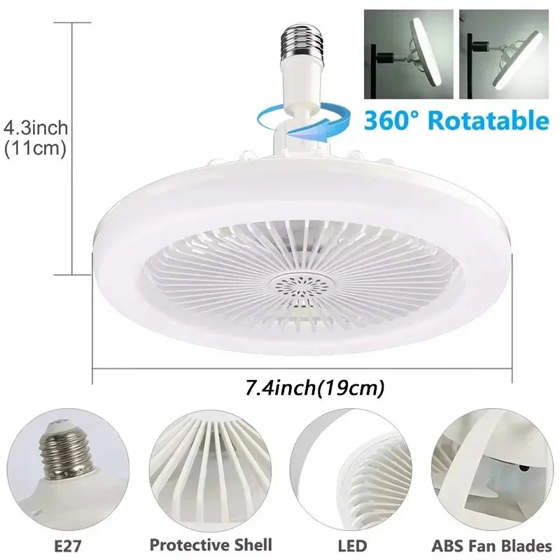ventilateur lampe led moderne télécommande blanc grille barres verticales minimaliste