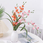bouquet orchidées artificielles soie rose orange modernes intérieur décoration anniversaire mariage nouveau ano