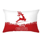 coussin Noël rouge motif rennes flocons neige décoration canapé salon fête hiver 30x50cm