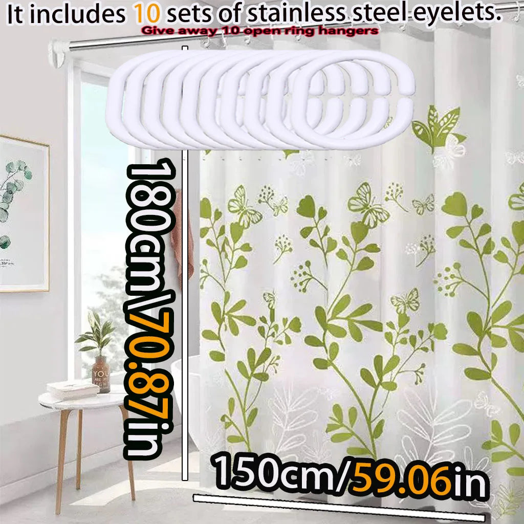 Rideau de douche installé dans une salle de bain