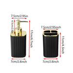 porte brosses dents distribiteur savon moderne noir or blanc or texturé vertical salle bain