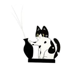 aimants chats dessin animé chat blanc noir orange vase assis tenancient vase