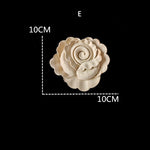 appliques décoratives bois blanc artisanal fleurs sculptées baroque vintage miroir cadre mural