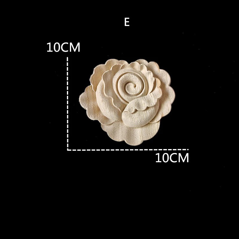 appliques décoratives bois blanc artisanal fleurs sculptées baroque vintage miroir cadre mural