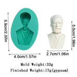 moules silicone bustes sculptés classiques aromathérapie gypse résine époxy decoration gâteau blanc vert