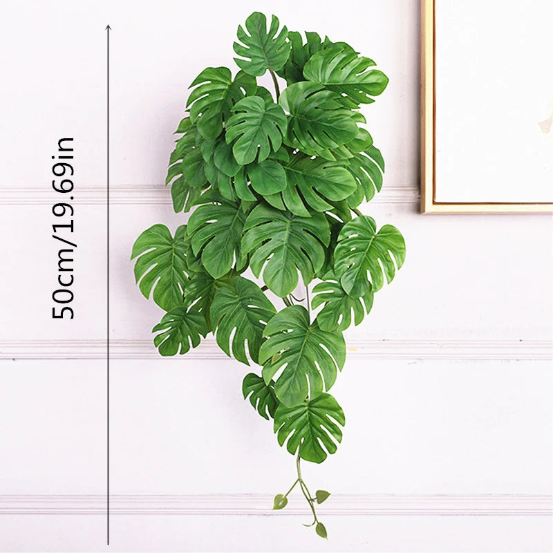 plantes artificielles feuilles vertes modernes sans pot extérieures 58cm 50cm