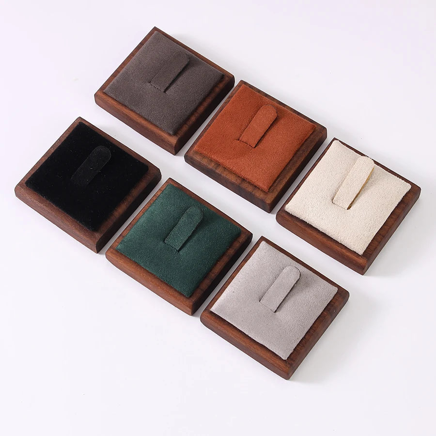 présentoir bagues velours blanc vert gris marron clips classique rangement portable commercial