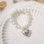 bracelets blanches argent pendentif cœur classique vintage poupées accessoires filles adolescents