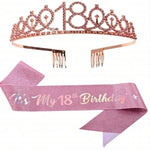 couronne anniversaire strass dorés ruban rose texte princesse fête cadeau favoris numéro anniversaire