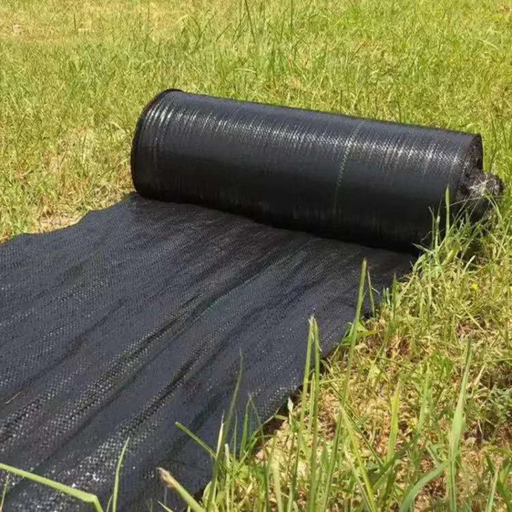 tissu protection jardin noir texture tissée lignes vertes moderne durable anti herbe plastique