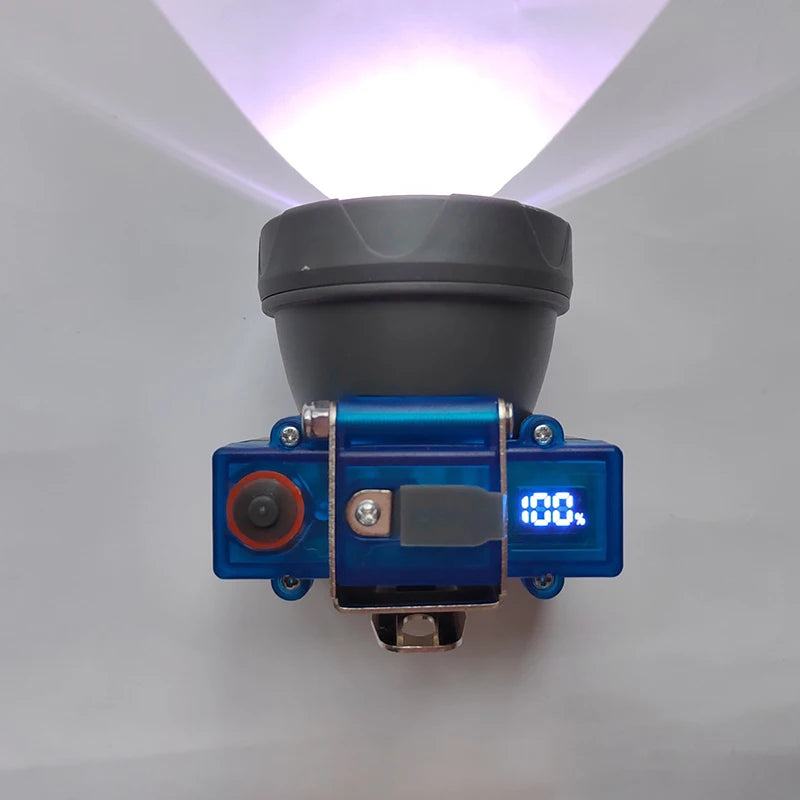 lampe torche gris bleu moderne clips led haute luminosité rechargeable sécurité camping