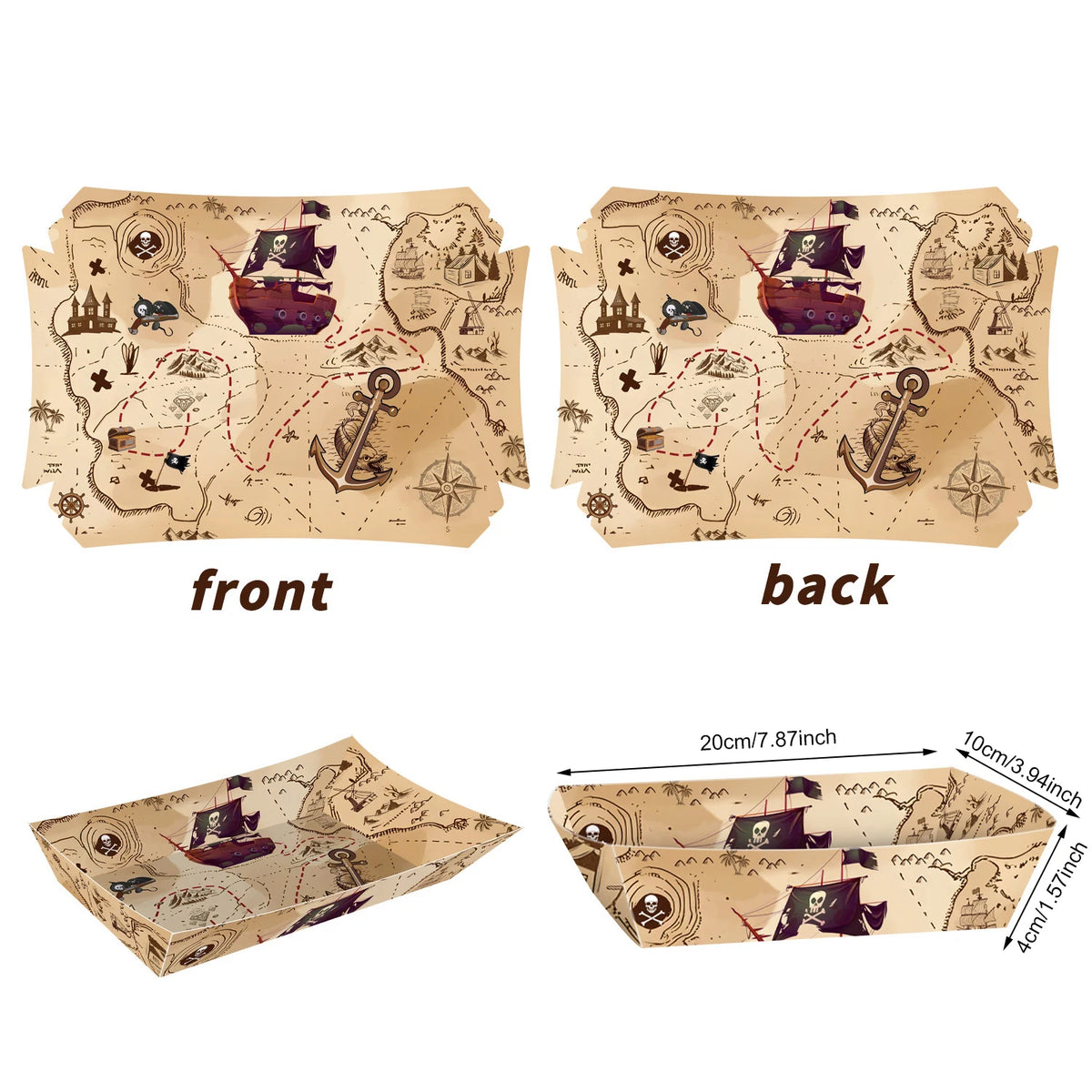 boîtes thème pirate carton pièces d'or fête anniversaire enfant décoration