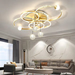 suspension lumineuse moderne chandelier led blanc noir or abstraite chambre salon