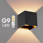 applique murale led 9w g9 noir blanc contemporaine verre borosilicate ip65