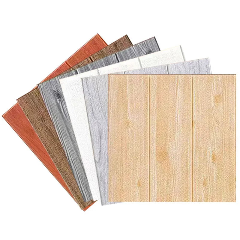 panneaux décoratifs autoadhésifs imitation bois moderne couleur beige clair gris clair blanc intérieur décoration