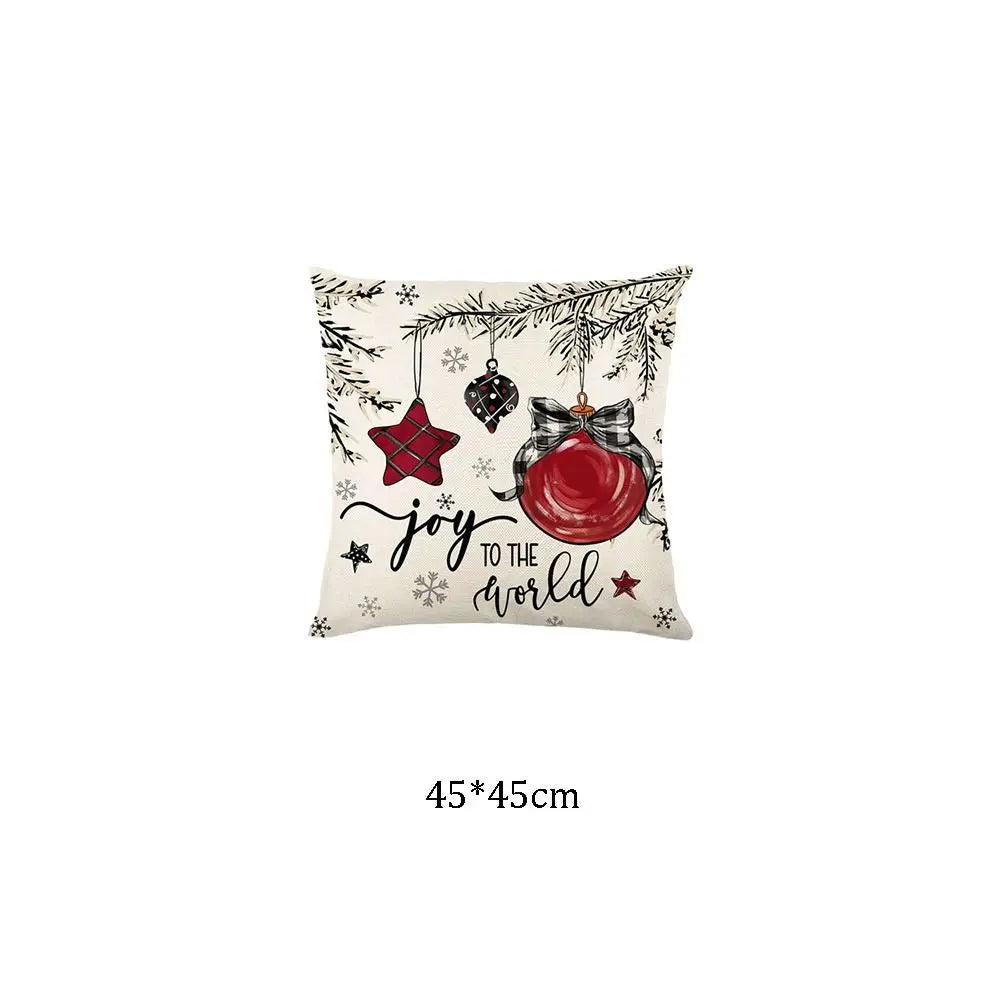 housse coussin noël arbre étoiles flocons gris blanc rouge noir traditionnel decoration festive