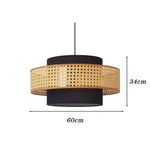 suspension lumineuse tissée marron clair moderne 40cm 50cm 60cm ajustable chambre restaurant étude