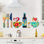 décoration murale bois ustensiles vaisselle fourchette cuillère tasse verre rustique chambre cuisine