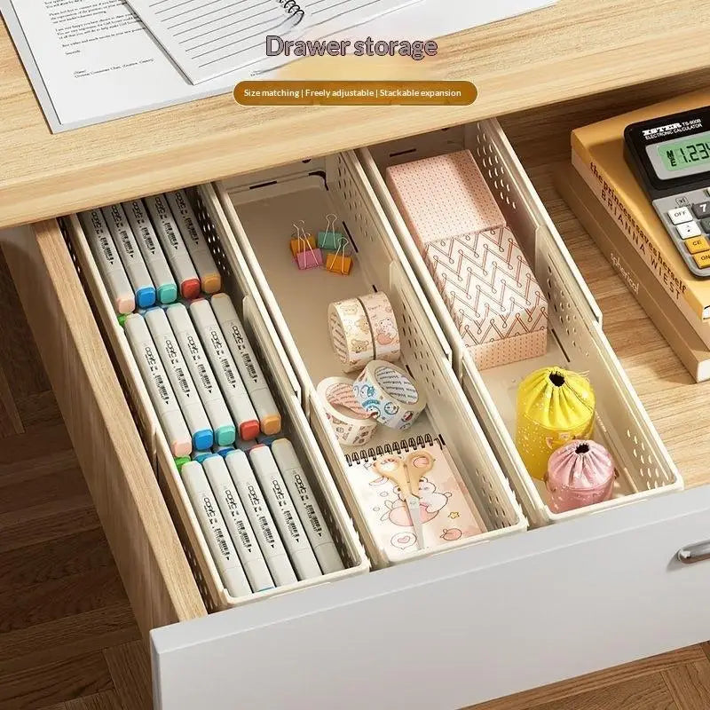 boîtes rangement rétractables perforations beige moderne poignées empilables cuisine adaptable efficace.stockage articlesformats variés