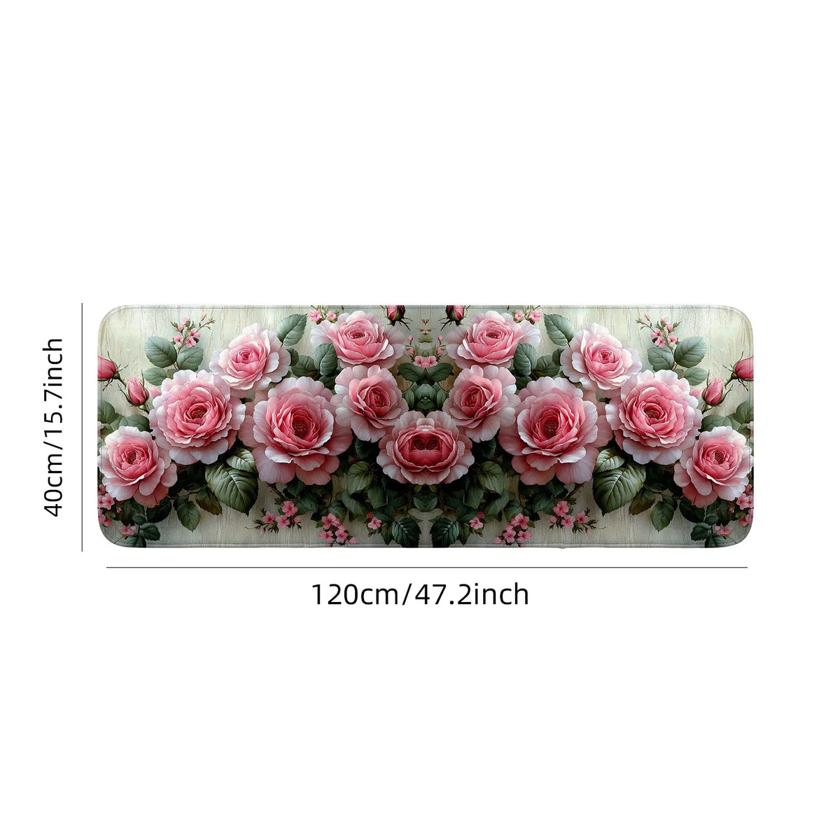 tapis sol rose floral antidérapant polyester décoration maison printemps été cuisine salle bain porteintérieur