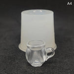 miniatures tasses silicone transparentes blanches rouges accessoires décoration maison poupée simples modernes