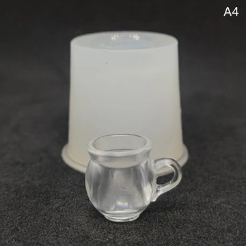 miniatures tasses silicone transparentes blanches rouges accessoires décoration maison poupée simples modernes