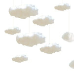 nuages artificiels suspendus décoration événementielle féerique blanc rose bleu