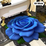 tapis bain doux motif rose 3d fleurs modernes antidérapant absorbant salle d'eau