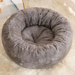 coussin velours doux confortable rond animaux beige marron intérieur hiver étéversible