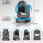 projecteur led mobile 200w 15 gobos 18 prismes couleurs effet dmx disco scène