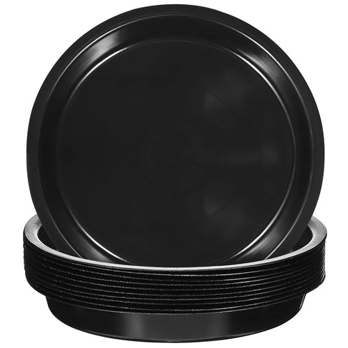 assiettes basses plastique noir plantes pot plates égouttement récupération eau intérieur extérieur moderne trépied