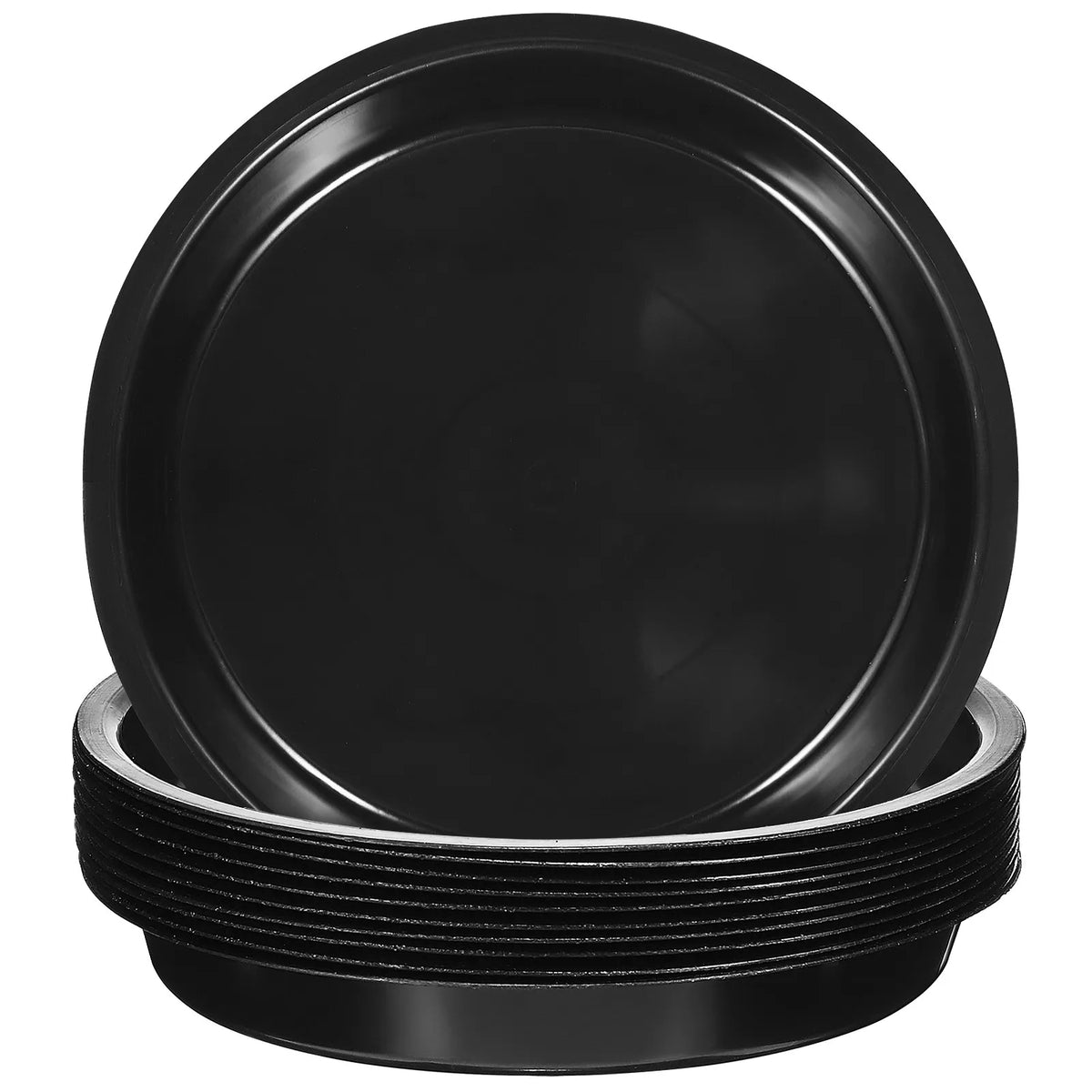 assiettes basses plastique noir plantes pot plates égouttement récupération eau intérieur extérieur moderne trépied
