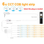 bande lumineuse cob cct adhésive blanc moderne télécommande bluetooth contrôleur adaptateur secteur 3500k 6000k