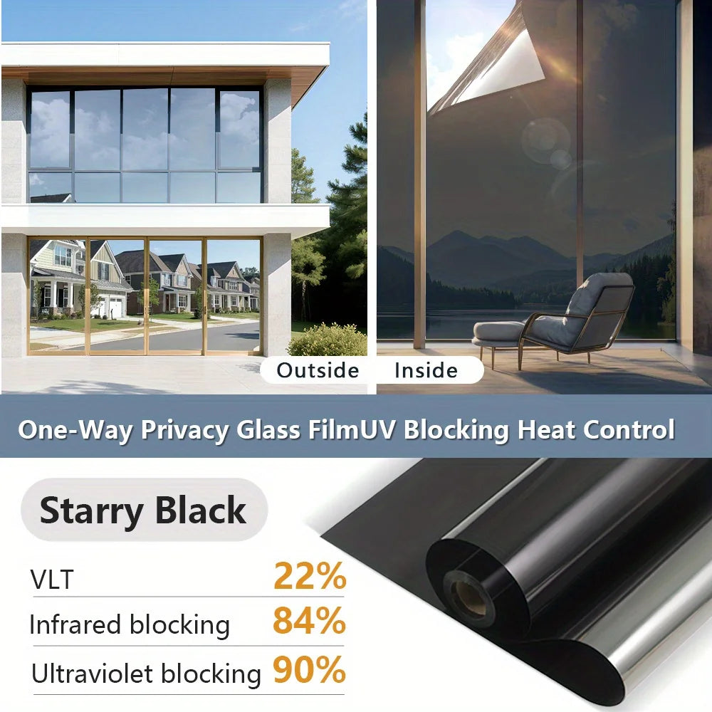 film fenêtre miroir rétro réfléchissant isolation thermique protection uv adhésif moderne argent vert