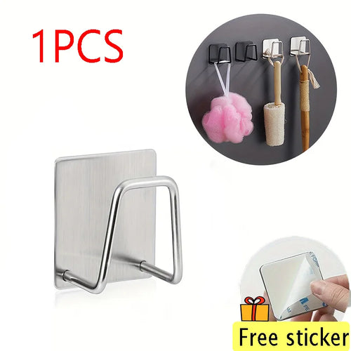 rangements muraux adhésifs acier inoxydable porte serviettes porte brosses conteneurs rangement suspendus organisateur vaisselle