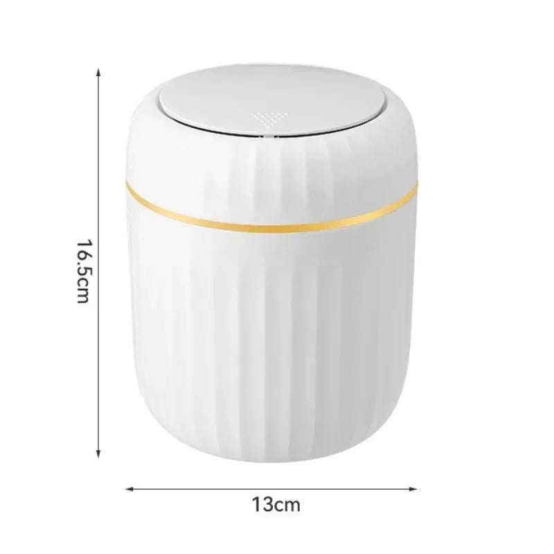 poubelle moderne blanc rayures verticales plastique durable rangement chambre 1kg