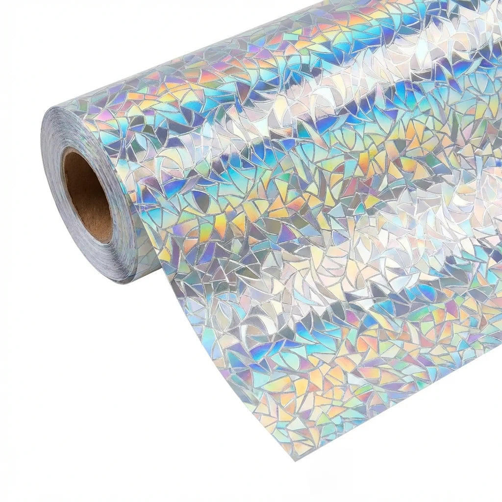 film confidentialité multicolore mosaïque moderne adhésif intimité décoratif protection uv isolation thermique