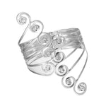 bracelet élégant or argent strass spirales fermoir vintage métal moderne
