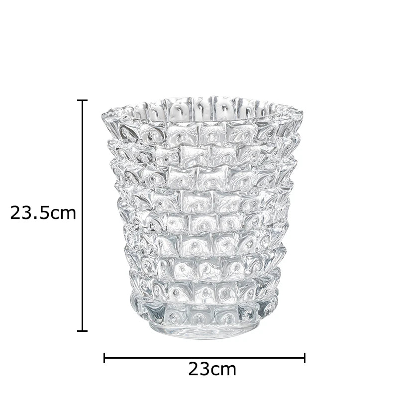 vase verre transparent motifs géométriques moderne décoration pot fleur hydroponie