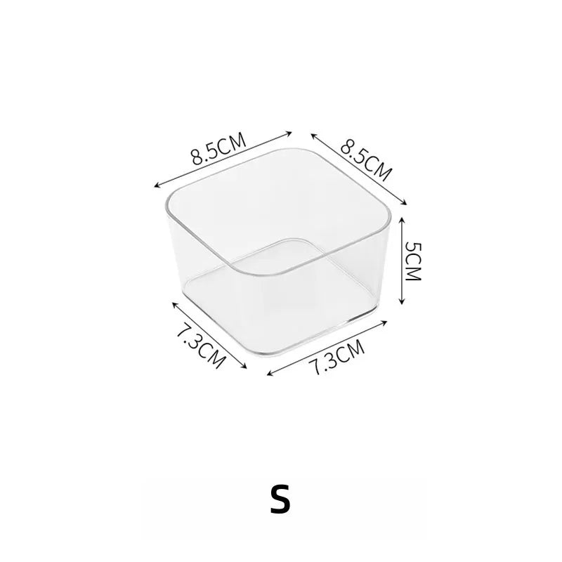 organiseur tiroir transparent moderne compartiments cosmétiques pinceaux fournitures rouleaux adhésifs autocollants pinces bouteilles