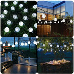 guirlande lumineuse multicolore moderne modes clips boules translucides extérieure solaire blanc chaud blanc