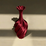 vase decoratif moderne blanc noir rouge motifs ondules plisses aspect satiné sculpture maison arrangement