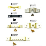 clips métalliques or noir argent rayures horizontales modernes vis différentes tailles